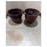 Pair of Burgundy Planter Pots