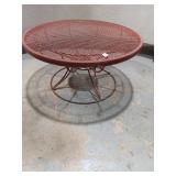 Red Metal Outdoor Patio Table