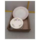 Assorted  Plates fire king pink swirl