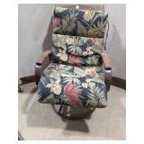Floral Cushioned Swivel Rocker Chair
