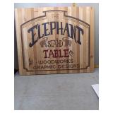 Elephant Stand Table Wood Sign