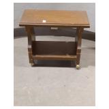 Wooden Side Table with Casters