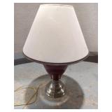 Table Lamp with Burgundy Accent