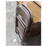 3 Tan Folding Chairs