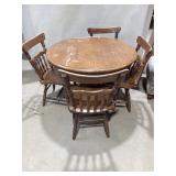 Oak Dining Table and Chairs Set