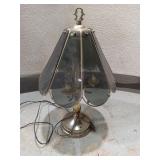 Brass & Smoked Glass Table Lamp