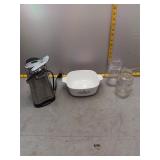 Kitchen Essentials Lot: Corningware, Can Opener &