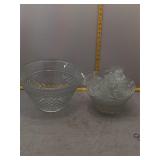 Diamond Cut Glass Punch Bowl Set