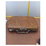 Textured Brown Hard-Shell Briefcase