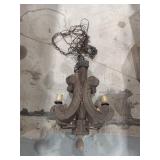 4-Light Scrolled Wood Chandelier