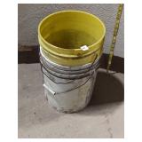 2 Heavy-Duty 5-Gallon Plastic Utility Buckets