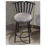Industrial Style Metal Bar Stool with Padded Seat