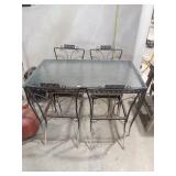 Glass Top, Metal Patio Table w/ Chairs