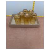 Vintage Amber Glass Beer Mugs - Set of 6