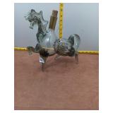 Vintage Hand-Blown Smoky Glass Horse Decanter