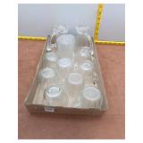 Vintage Mixed Clear Textured Glassware - 11 Piece