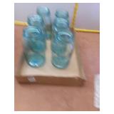 Vintage Set of 6 Blue Ball Perfect Mason Jars