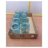 Lot of 8 Vintage Aqua Blue Ball Perfect Mason Jars