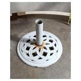 Ornate White Cast Iron Patio Umbrella Base