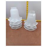 Set of 7Frosted Glass Ruffled Bell Light Shades