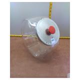 Vintage Large Glass Penny Candy Jar with Metal Lid