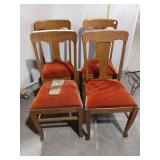 Vintage Oak Splat-Back Dining Chairs