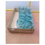 Set of 8 Vintage Blue Ball Perfect Mason Jars