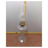 Vintage Frosted and Clear Glass Oil Lamp