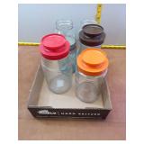 Collection of 6 Vintage and Modern Glass Jars