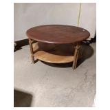Vintage Mid-Century Boho Round Bamboo Coffee Table