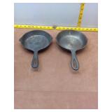 Pair of Vintage No. 3 Cast Iron Skillets