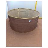 Large Vintage Brown Woven Drum Lampshade