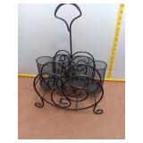 Black Metal Scrollwork Buffet Caddy & Utensil Orga