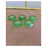 Set of 5  Hazel-Atlas Uranium Green Glass