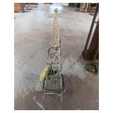 Decorative Lighted Floral Wireframe Christmas Tree