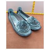 L'Artiste Spring Step Dezi Teal Leather Flower Loa