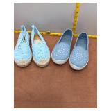 2-Pair Lot: Women's Light Blue Lace Espadrilles &