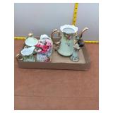 Lefton & German Floral Porcelain Coffee Se