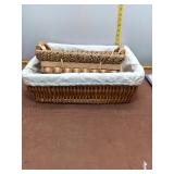 Set of 2 Decorative Woven & Wicker Storage Baskets