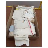 Textile Lot: Embroidered Aprons, Napkins &
