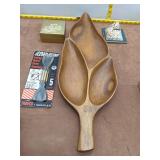 Miscellaneous Lot: Mid-Century Wood Leaf T