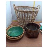 Assorted Wicker and Bamboo Basket Collecti