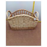 Large Woven Wicker Magazine Rack and Firewood Bask