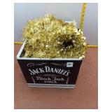 Festive Holiday Decor Lot - Gold Tinsel