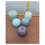 Set of 5  Kinzie Hand-Carved Geometric Cand