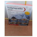 6ft Dazzling Swags and Red Bow Lighted Holiday