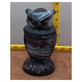 Imperial Glass Purple Slag Owl Jar with Co