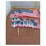 Large Lot of Assorted Handheld American Flags - Ma