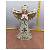 Elegant Ceramic 'Peace' Angel Figurine with Gold A