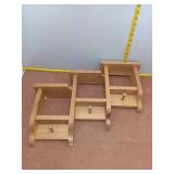 Rustic 3-Tier Wooden Stepped Wall Shelf with Shake